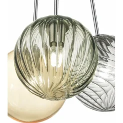 BALOU 3-flammige Glas-Pendelleuchte