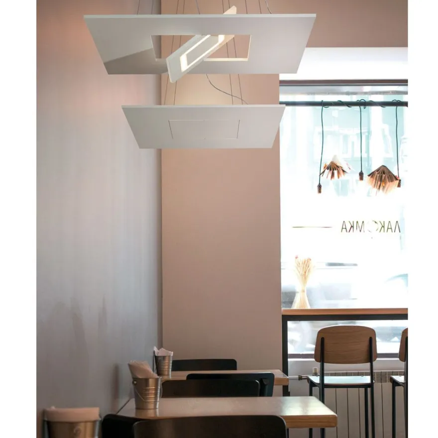 DUPLICO Flache quadratische LED Hängeleuchte mit Raffinesse
