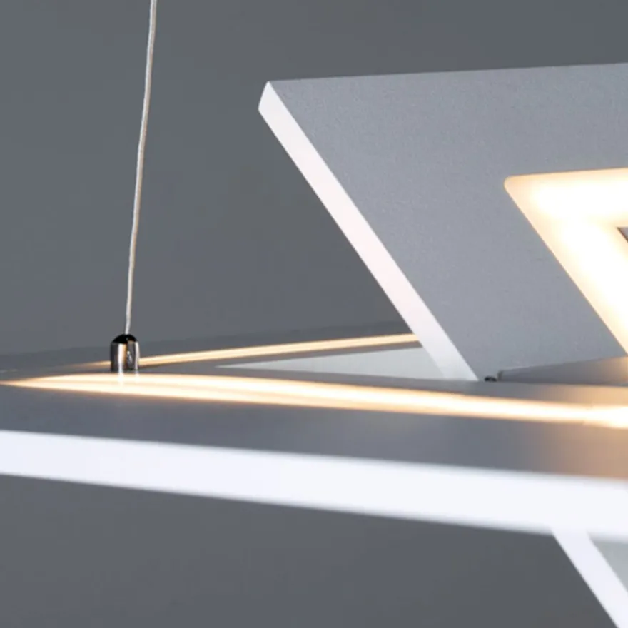 DUPLICO Flache quadratische LED Hängeleuchte mit Raffinesse