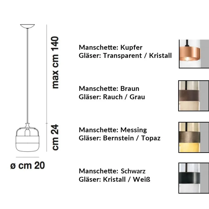 FUTURA Kleine Glas-Hängeleuchte