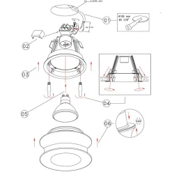 JNAT Einbaustrahler mit flachem Glass