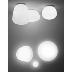 JOON Italienische Wandleuchte mit flachem Opalglas