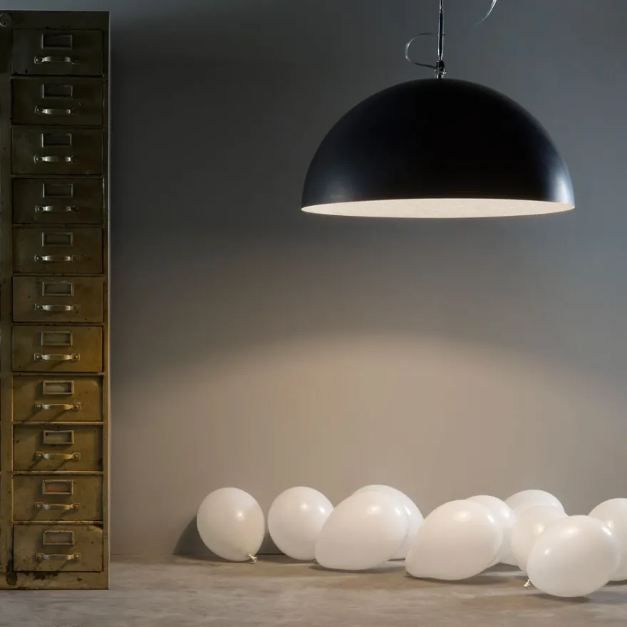 MEZZA LUNA LAVAGNA sehr große Hängeleuchte mit Tafel-Lack