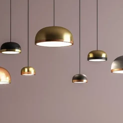 MOLLY Halbrunde LED Wandleuchte mit Farbvariationen aus Messing oder Kupfer