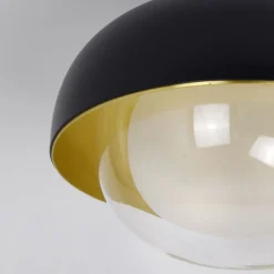 MUSE Kleine Pendelleuchte Schwarz u. Glas