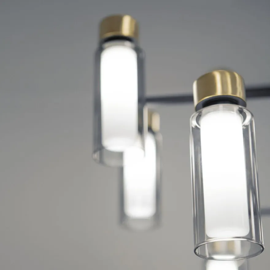 OSMAN Italienische Design-Wandleuchte Glas Messing 2-flammig