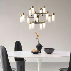 OSMAN Moderner Italienischer Kronleuchter Glas Messing