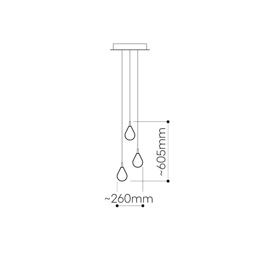 SOAP MINI Kaskaden Leuchte mit 3 Pendeln farbig