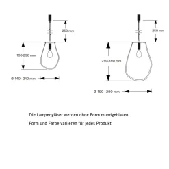 SOAP PLAIN Glas-Pendelleuchte