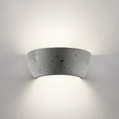 SOFFA LED Halbrunde Wandleuchte aus Leichtbeton